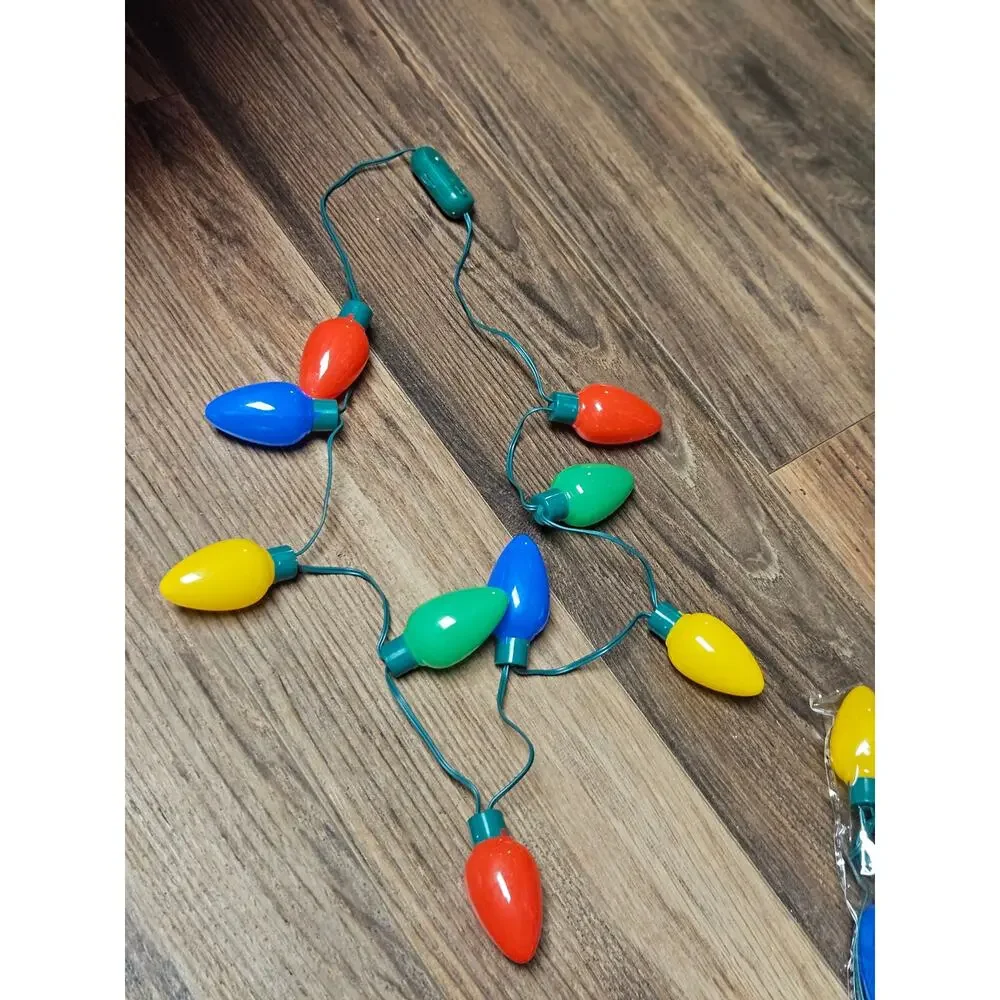3 Pieces Christmas Light Necklace with 3 Flash Modes